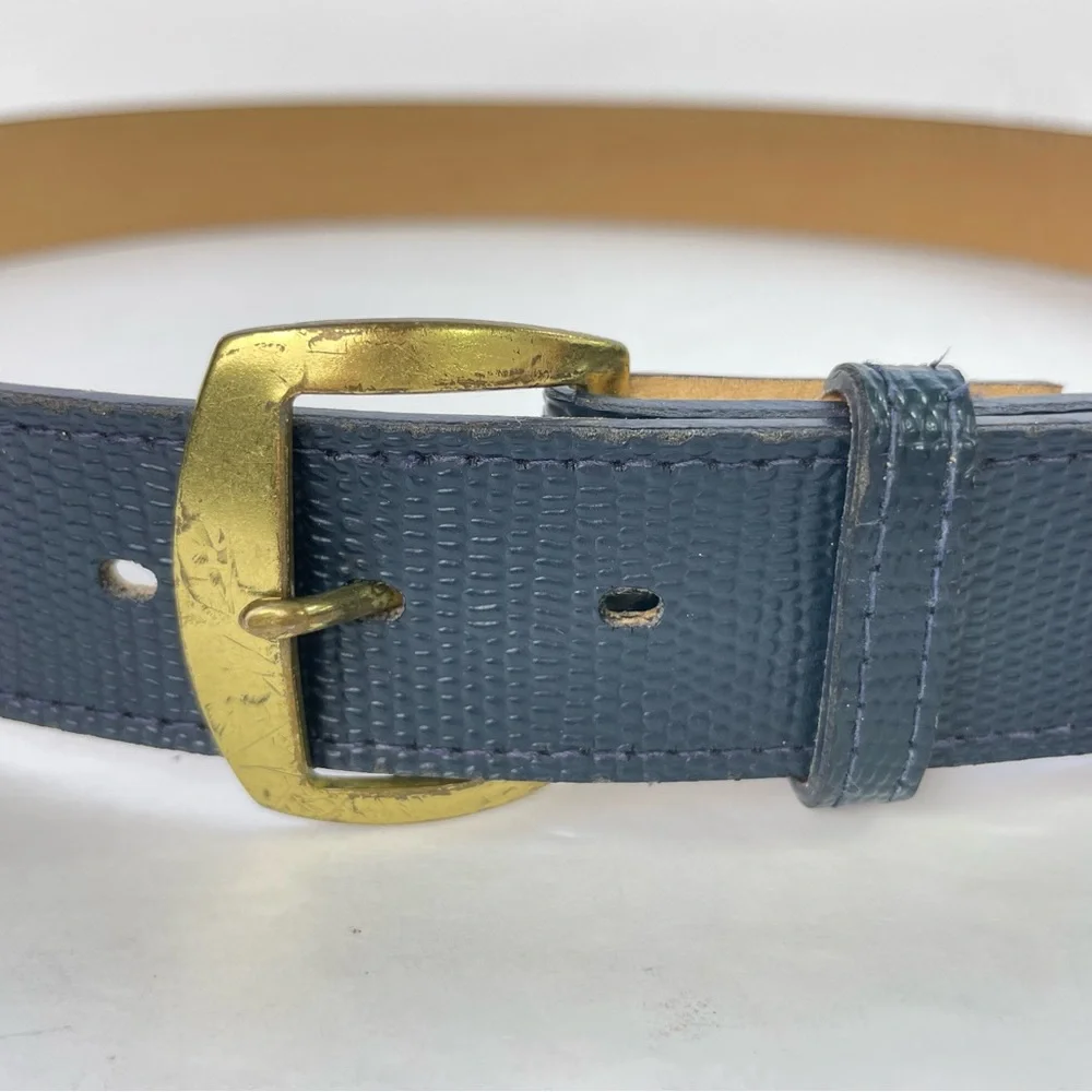 Vintage‎ Navy Blue Snakeskin Texture Belt
